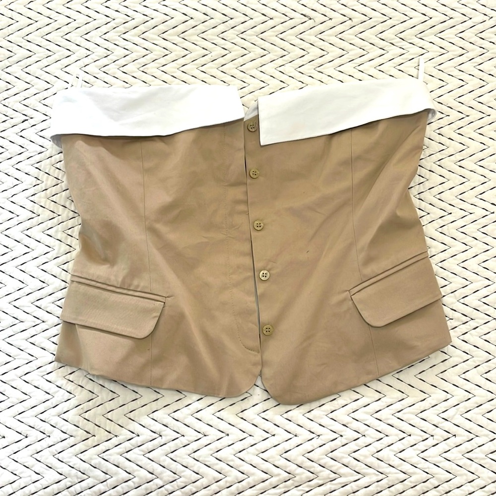 Zara tube top button up